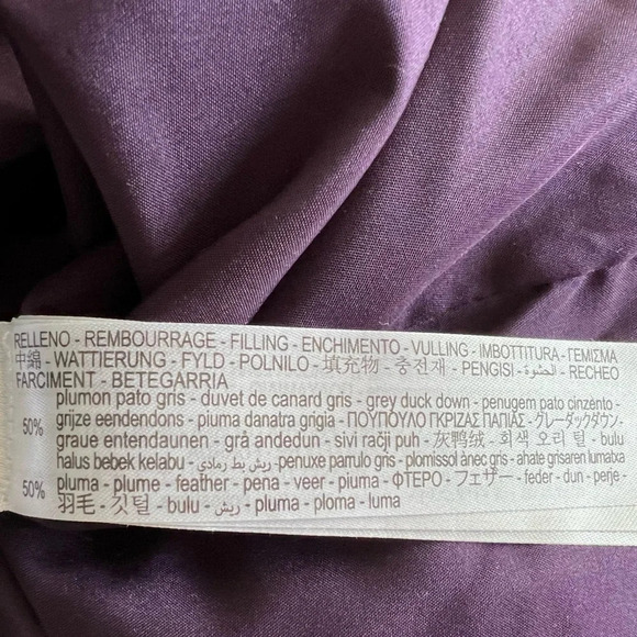 Zara water repellent down filled purple quilted coat with hood Size XL NWT - Picture 15 of 16